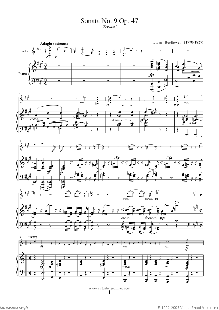 Sonata Op.47 No.9 &quot;Kreutzer&quot;
