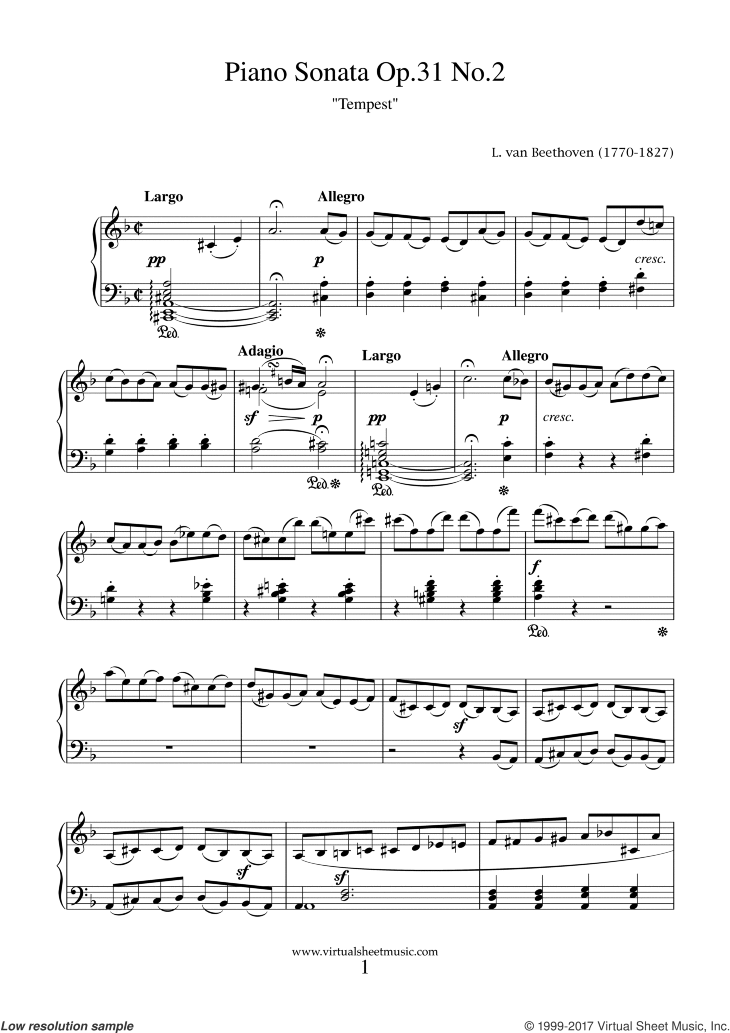 Sonata Op.31 No.2 &quot;Tempest&quot;