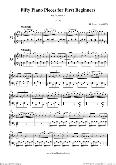 Fifty Piano Pieces for First Beginners Op.70, Book III