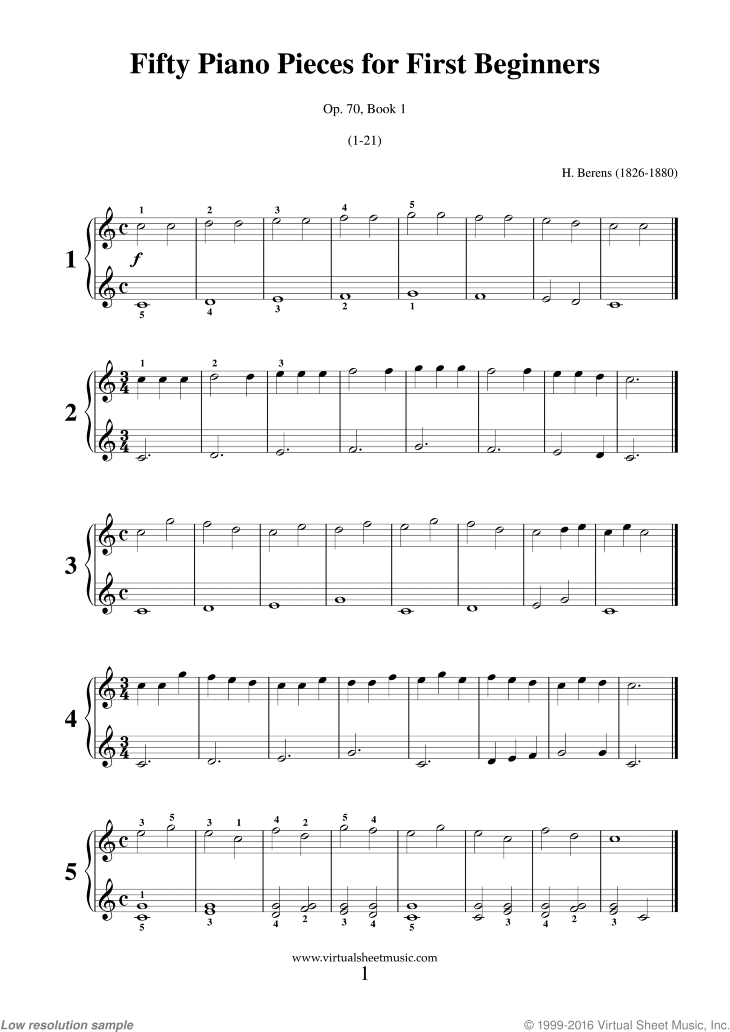 Fifty Piano Pieces for First Beginners (COMPLETE)