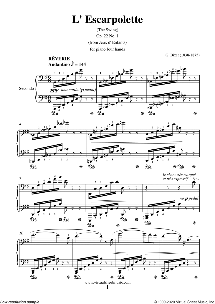 L' Escarpolette (The Swing), from Jeux d' Enfants