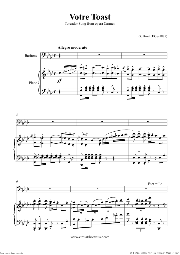 Toreador Song, from Carmen