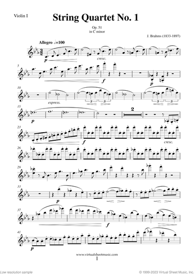 String Quartet Op. 51 No. 1 (parts)
