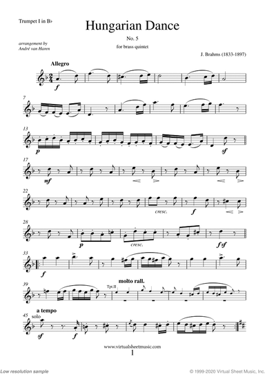 Hungarian Dance No. 5 (parts)