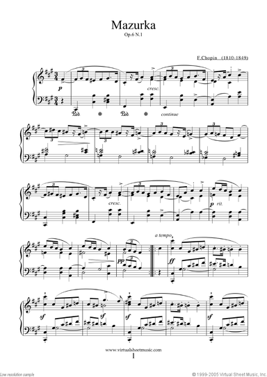Mazurkas Op.6 and Op.7 (collection 1)