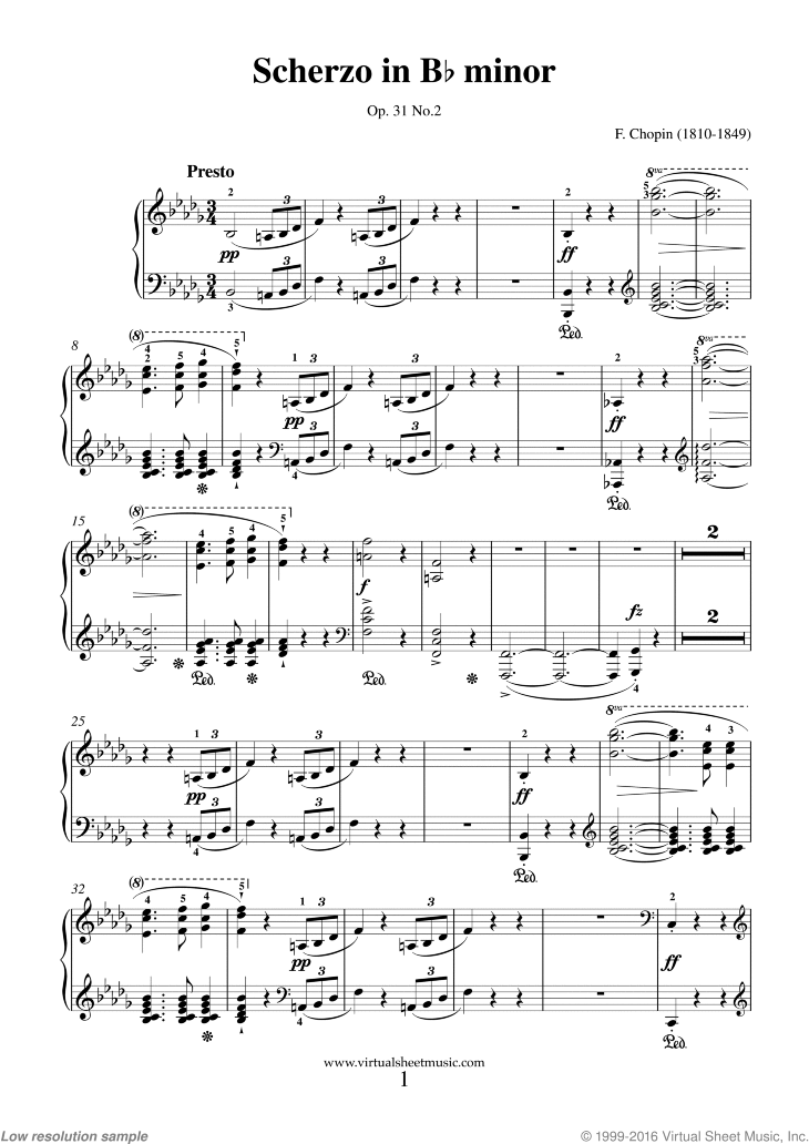 Scherzo in B flat minor Op. 31 No. 2
