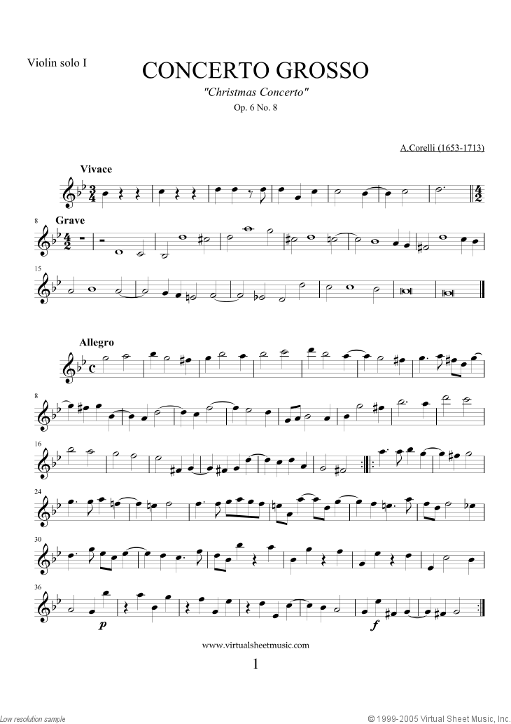 Concerto Grosso Op.6 No.8 - &quot;Christmas&quot; (parts)