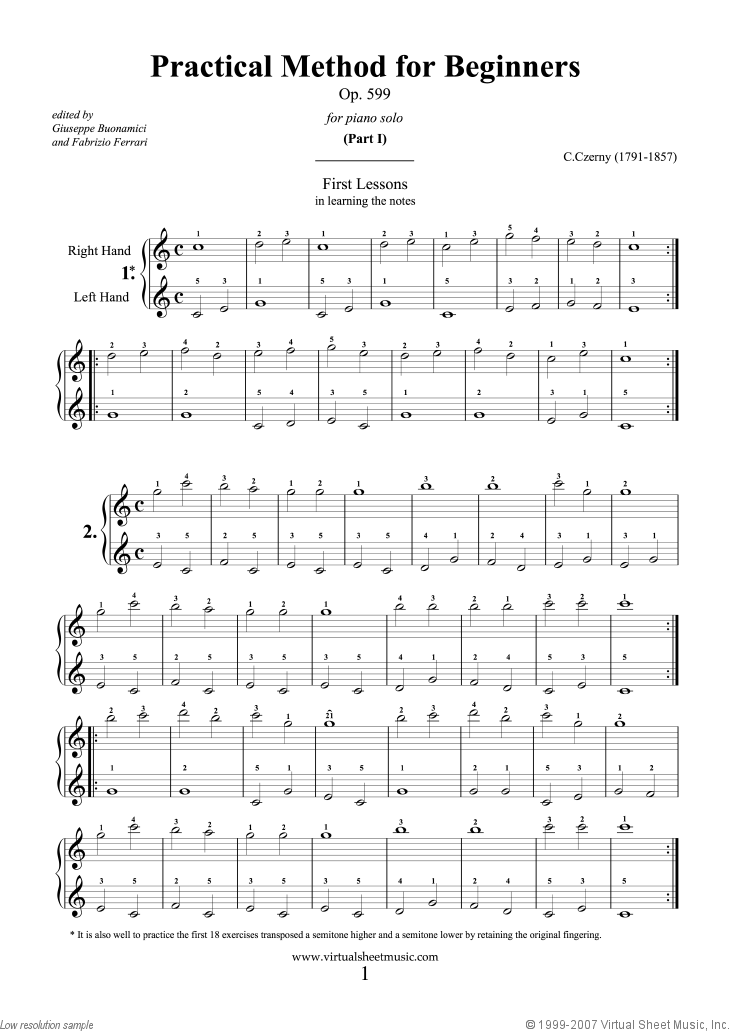 Practical Method for Beginners Op.599, Part I