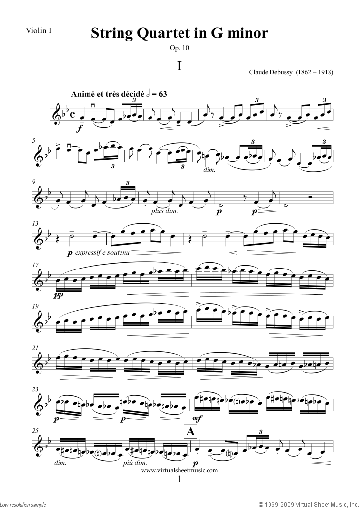 String Quartet in G minor Op.10 (parts)