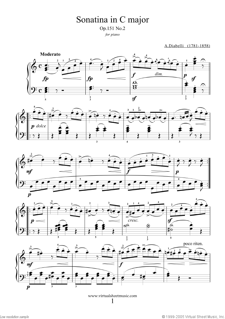 Sonatina in C major Op.151 No.2