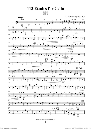 Etudes for Cello, 123 Etudes (Book I)