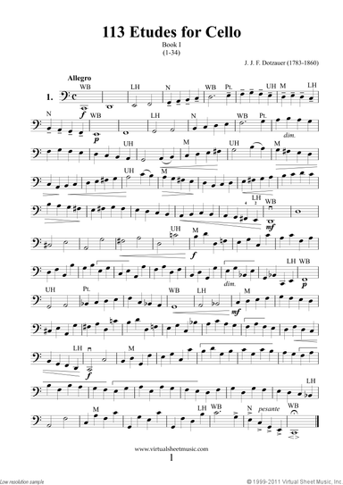 Etudes for Cello, 123 Etudes (Book I and II)