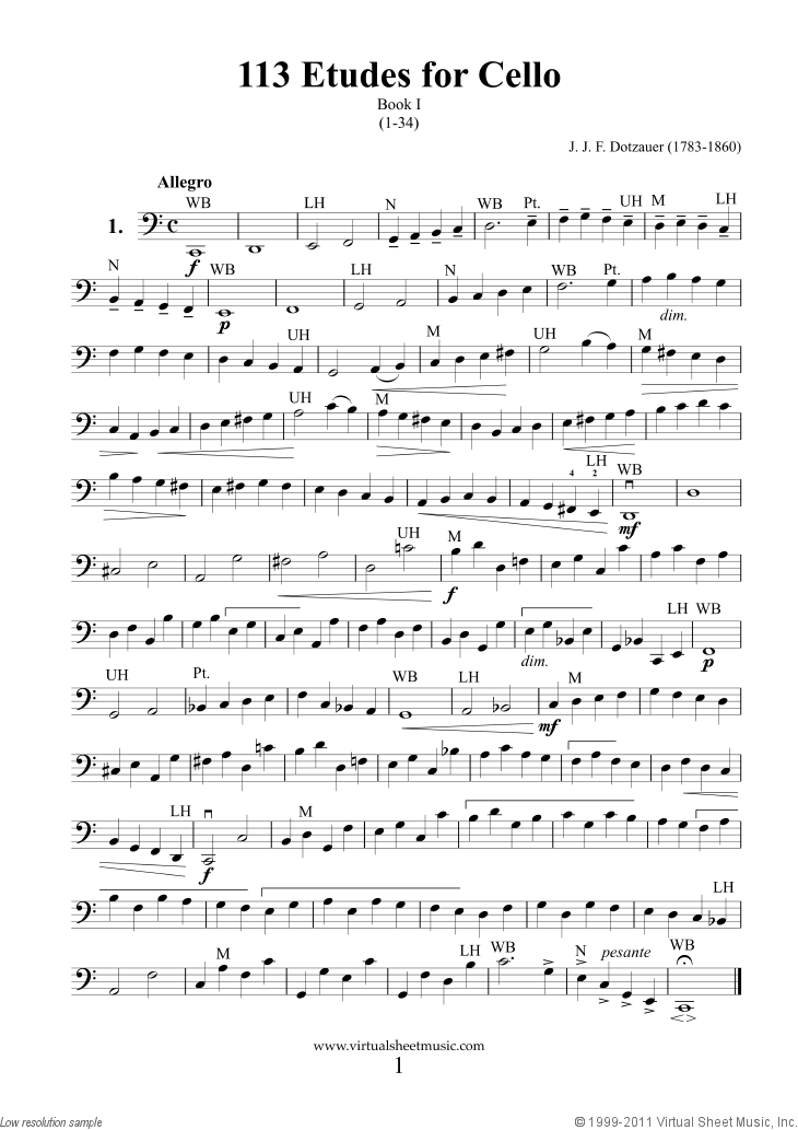 Etudes for Cello, 123 Etudes (Book I and II)