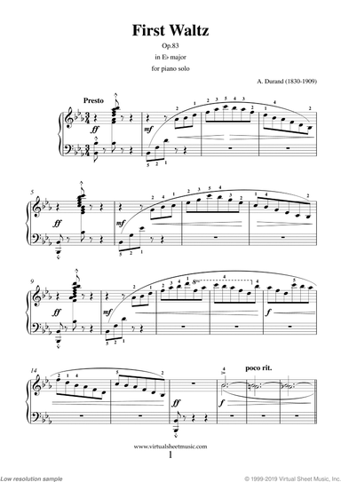First Waltz in E flat major Op.83