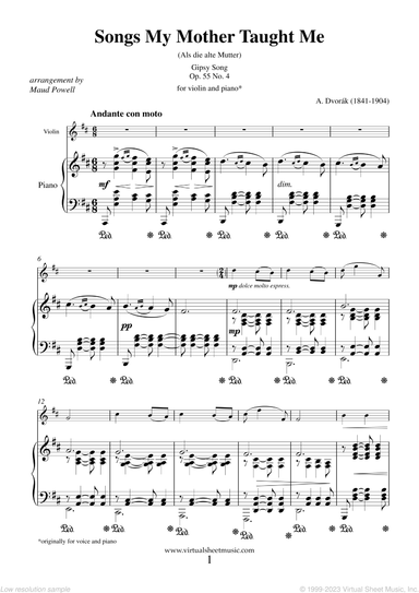 Songs My Mother Taught Me Op.55 No. 4