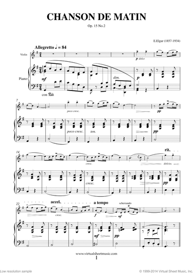 Chanson de Matin Op. 15 No. 2