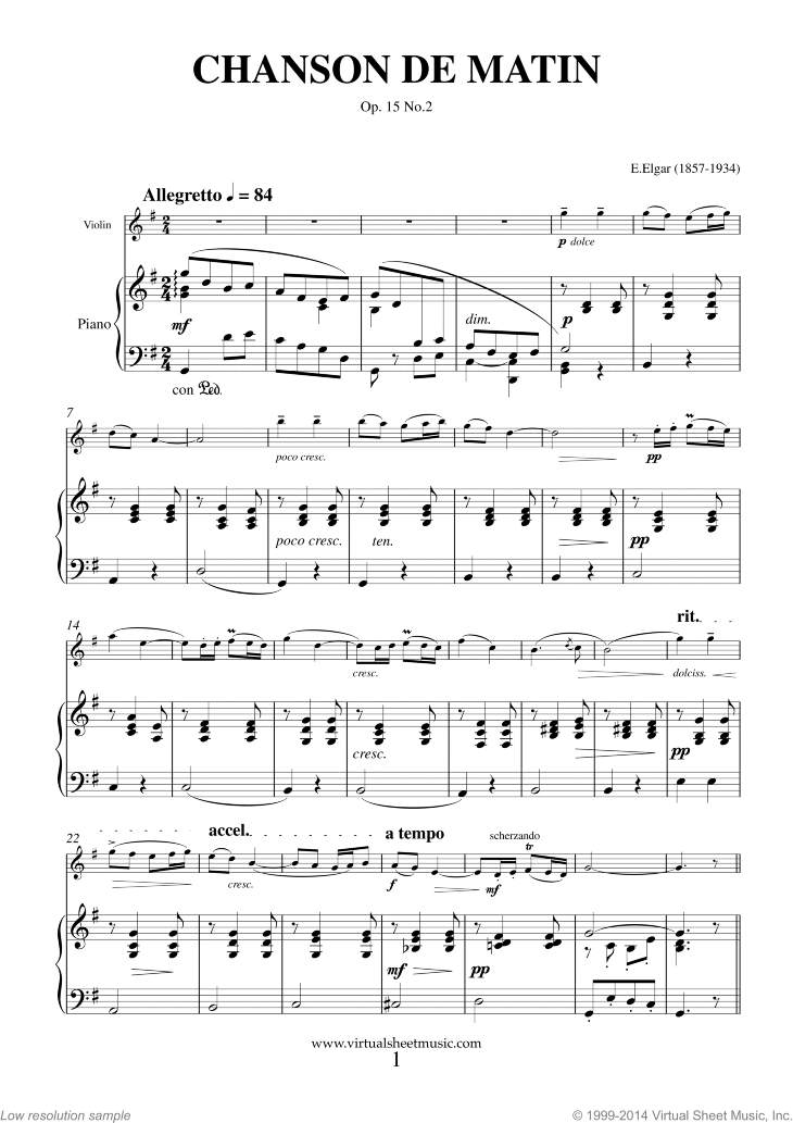 Chanson de Matin Op. 15 No. 2