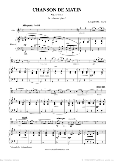 Chanson de Matin Op. 15 No. 2