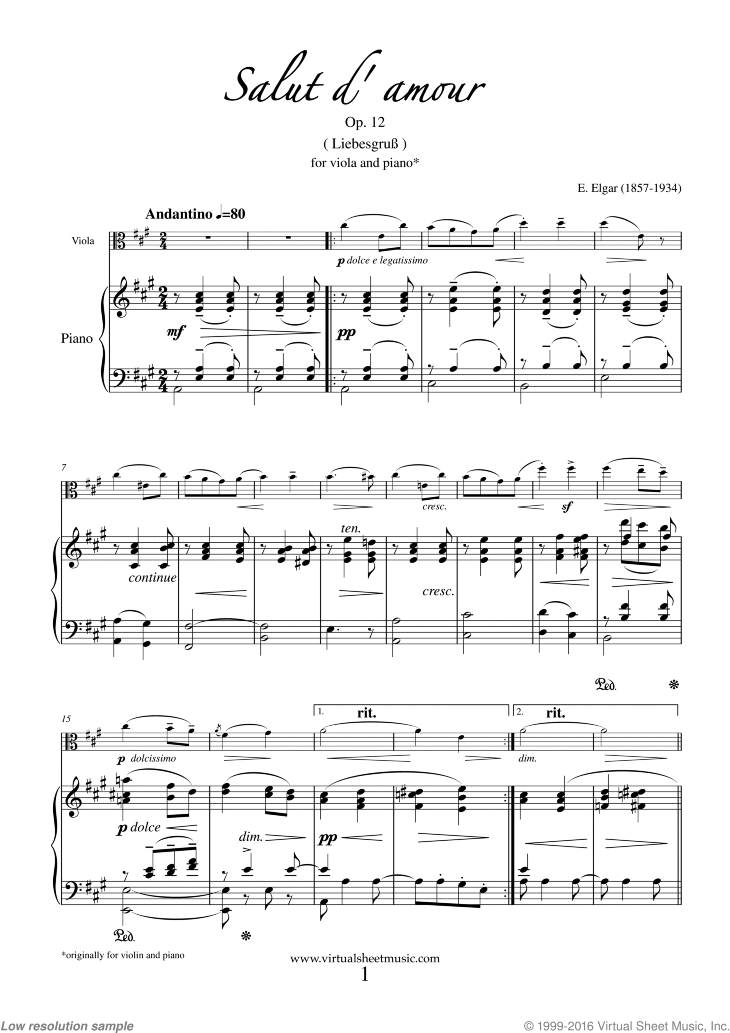 Salut d' Amour Op.12