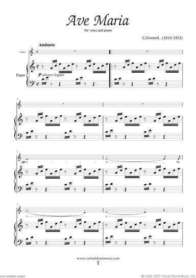 Ave Maria (in C for alto)