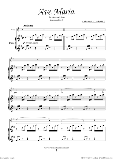 Ave Maria (in G for soprano)