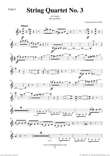 String Quartet No.3 in A minor (parts)