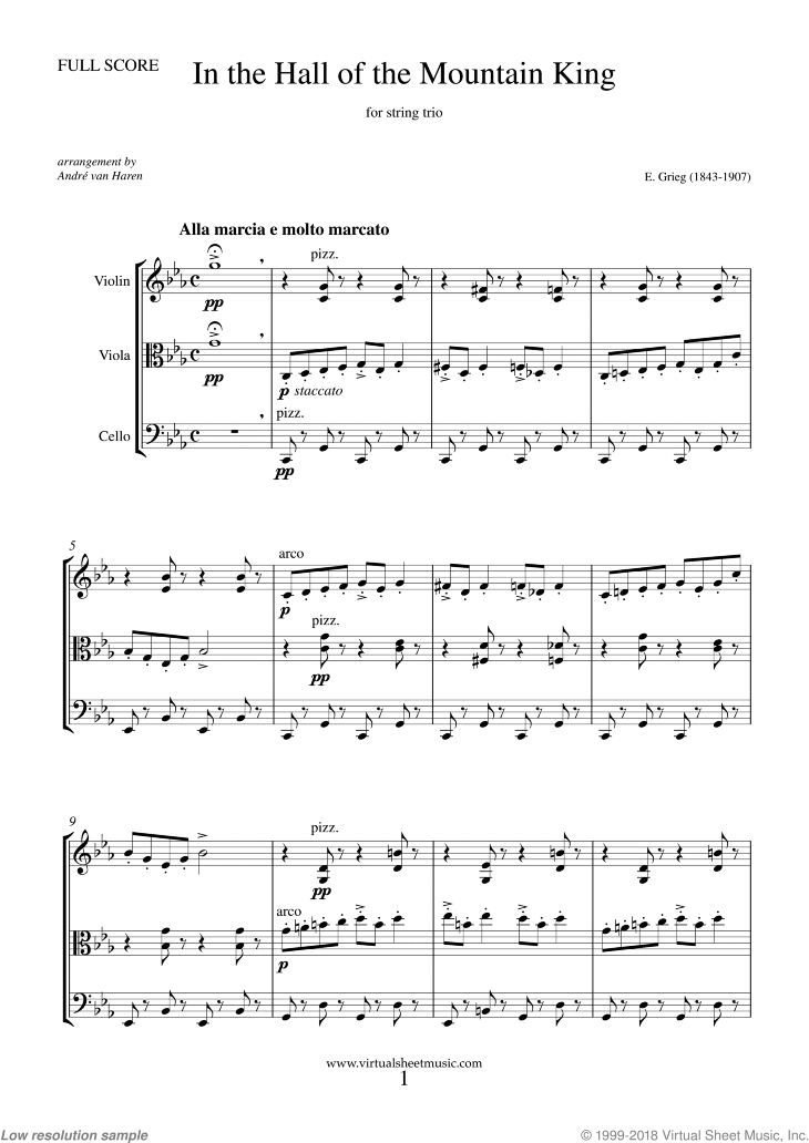 In the Hall of the Mountain King (f.score)