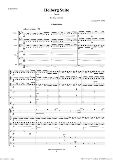 Holberg Suite Op.40 (f.score)