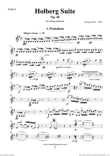 Holberg Suite Op.40 (parts)