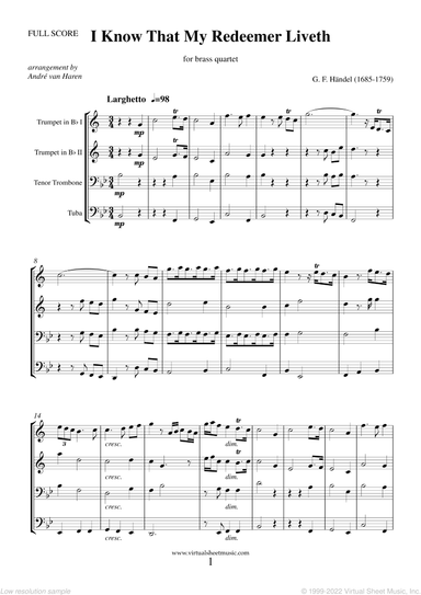 I Know That My Redeemer Liveth (f.score)