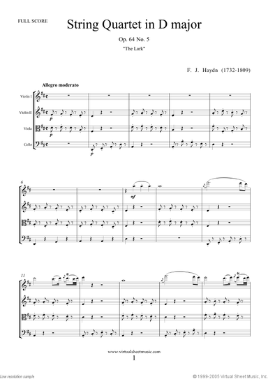 String Quartet in D major