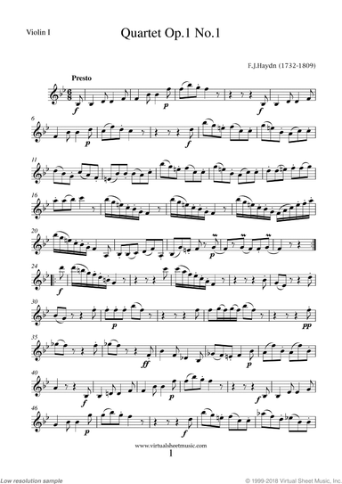 String Quartets Op.1 No.1-3 (parts)