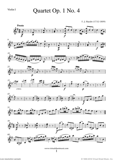 String Quartets Op.1 No.4-6 (parts)
