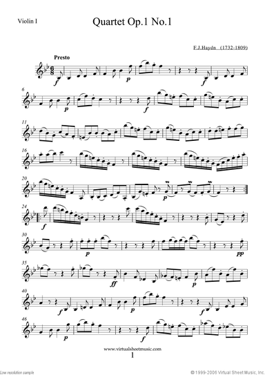 String Quartets Op.1 No.1-6 (parts)