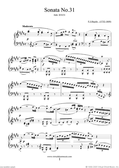 Sonatas, collection 4 - Hob. XVI/31-40