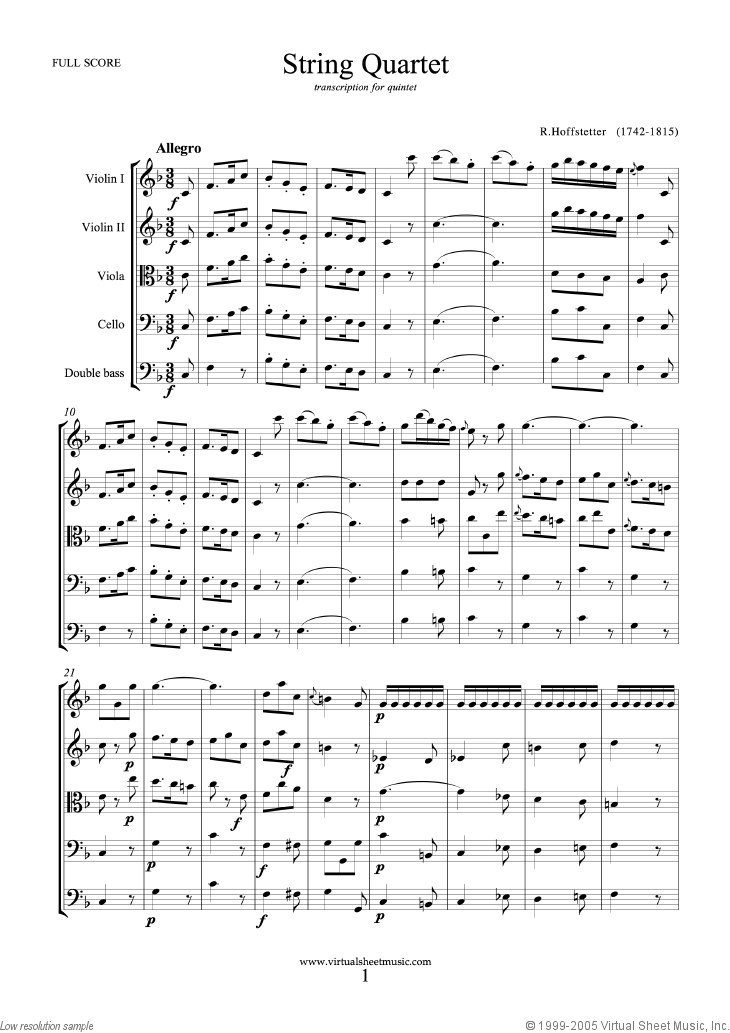String Quartet (for quintet, f.score)