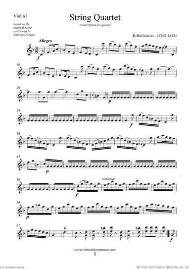 String Quartet (for quintet, parts)