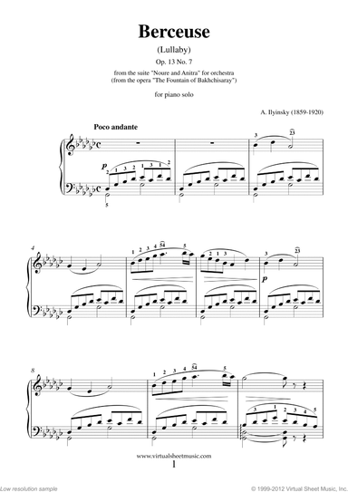 Berceuse (Lullaby) Op.13 No.7