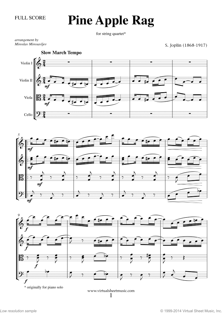 Pine Apple Rag (f.score)