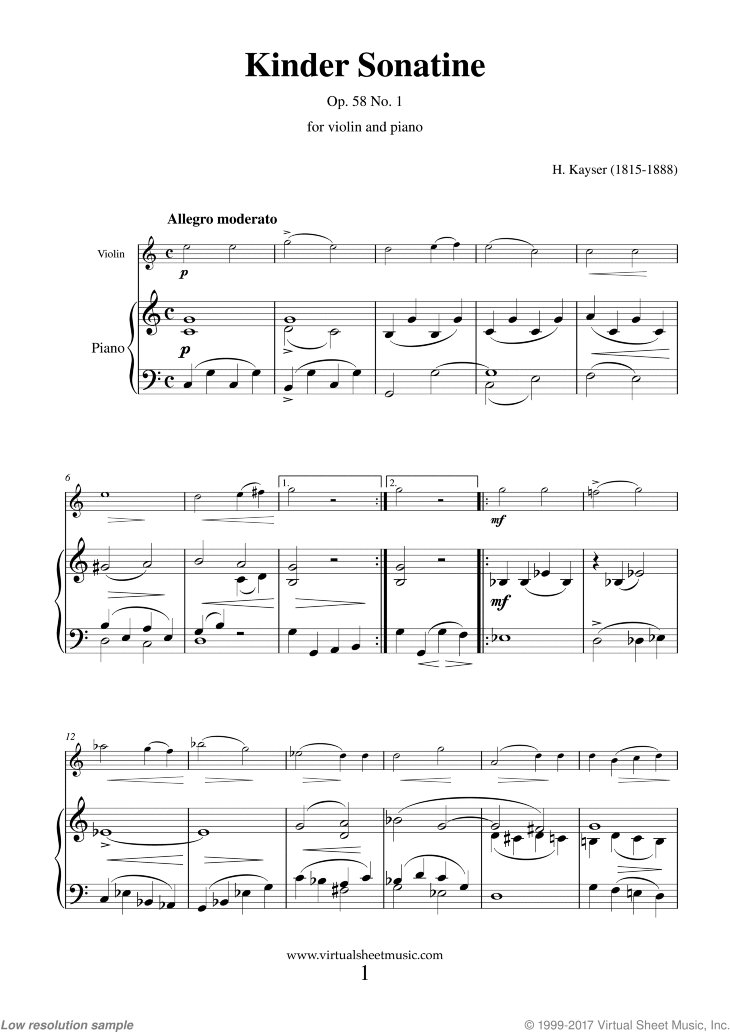 Kinder Sonatine Op. 58 No. 1