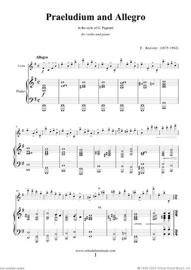 Praeludium and Allegro, in the style of G.Pugnani