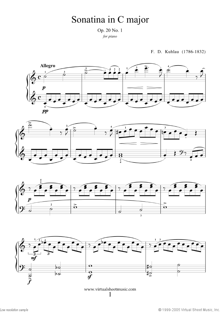 Sonatina in C major Op.20 No.1