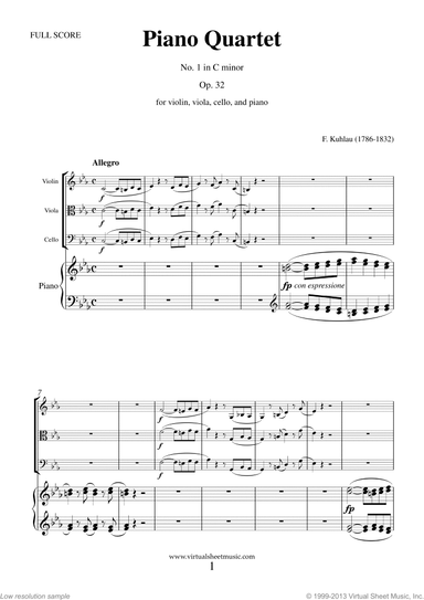 Piano Quartet Op.32 No.1 (f.score)