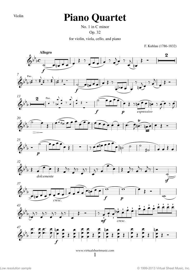 Piano Quartet Op.32 No.1 (parts)