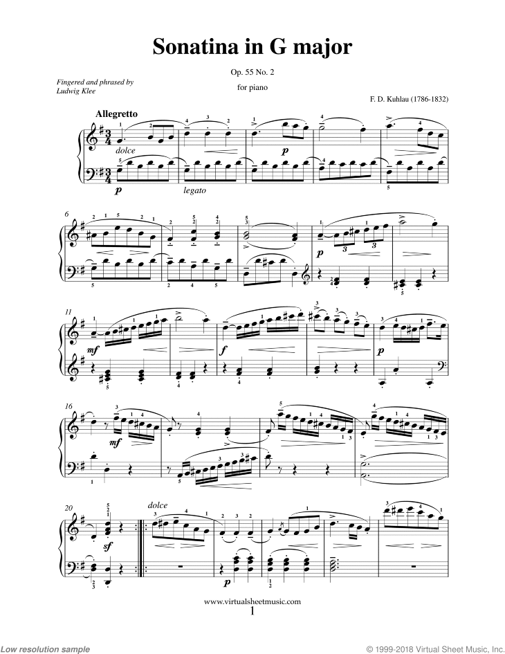 Sonatina in G major Op.55 No.2
