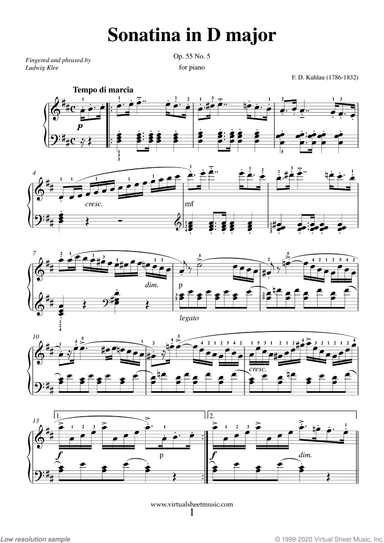 Sonatina in D major Op.55 No.5