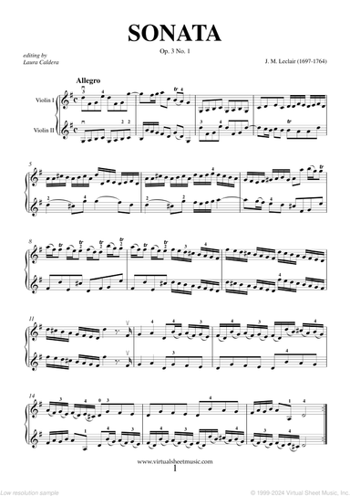 Sonata Op.3 No.1 (duo)