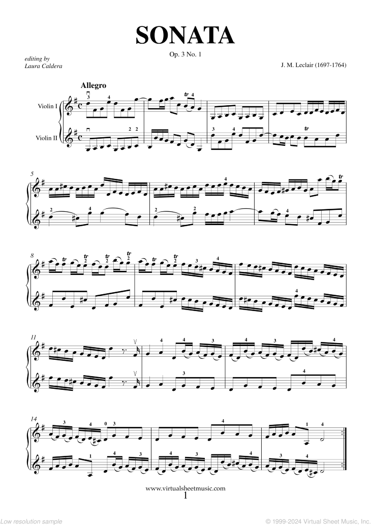 Sonata Op.3 No.1 (duo)