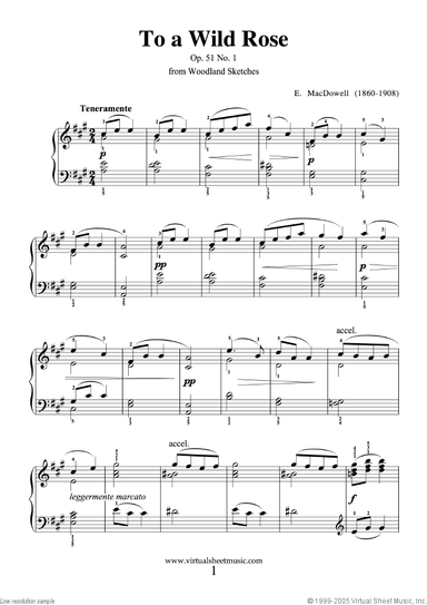 To a Wild Rose Op.51 No.1