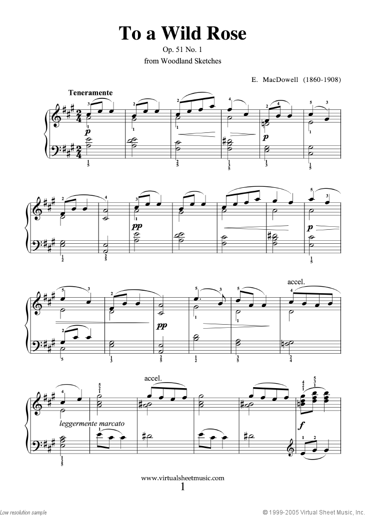 To a Wild Rose Op.51 No.1